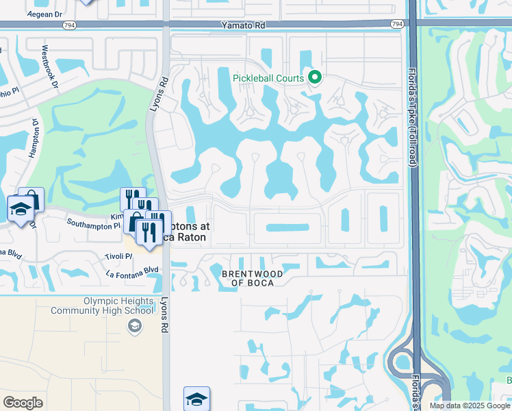 map of restaurants, bars, coffee shops, grocery stores, and more near 1012 Cornwall East in Boca Raton
