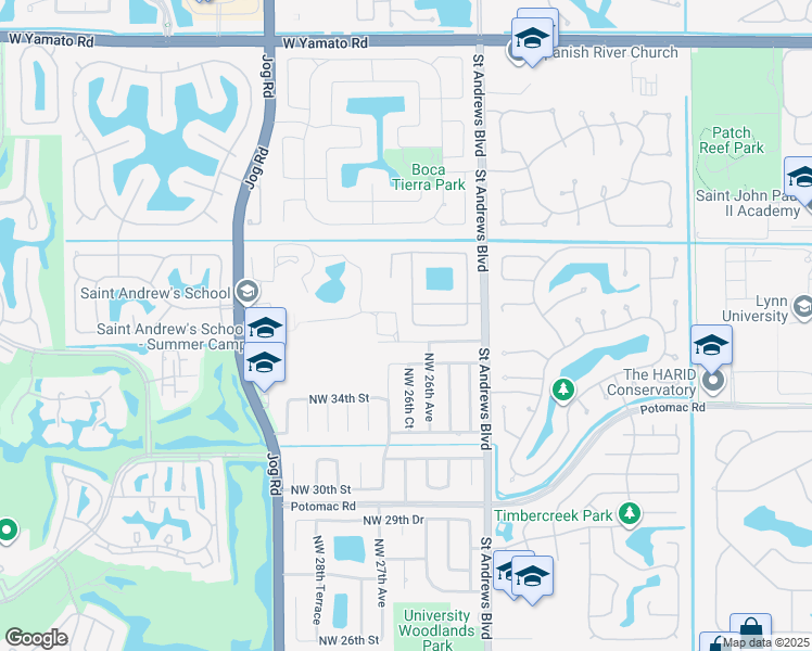 map of restaurants, bars, coffee shops, grocery stores, and more near 2616 Northwest 37th Street in Boca Raton