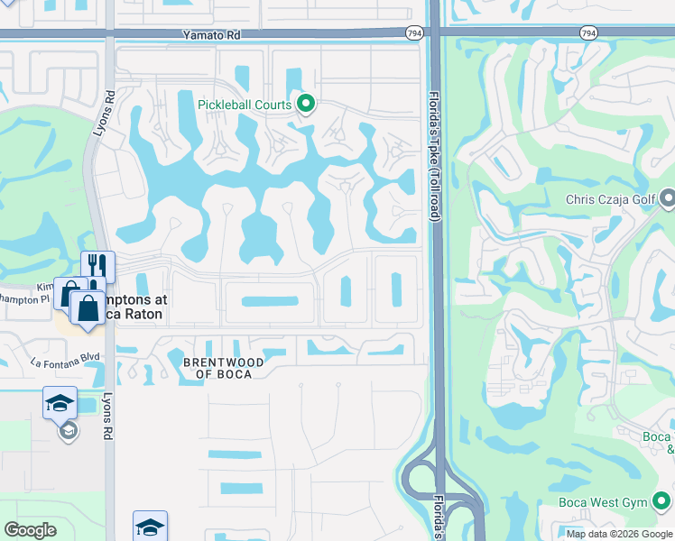 map of restaurants, bars, coffee shops, grocery stores, and more near 405 Fanshaw J in Boca Raton