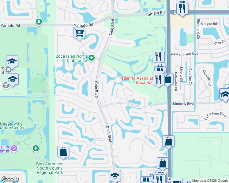 map of restaurants, bars, coffee shops, grocery stores, and more near 10468 Augusta Court in Boca Raton