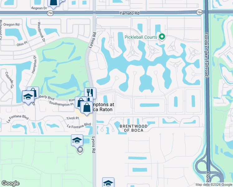 map of restaurants, bars, coffee shops, grocery stores, and more near 112 Brighton C in Boca Raton