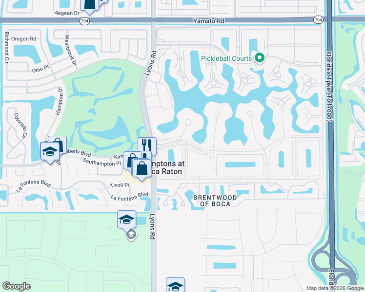 map of restaurants, bars, coffee shops, grocery stores, and more near 67 Brighton B in Boca Raton