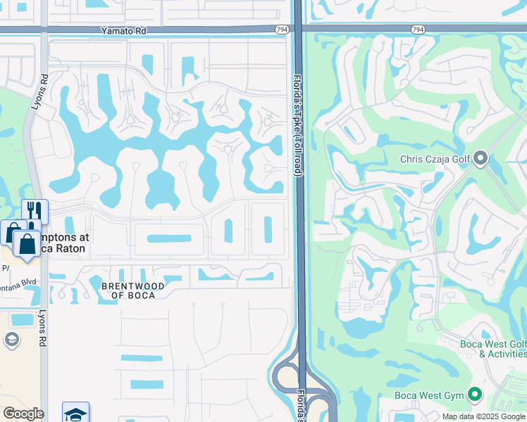 map of restaurants, bars, coffee shops, grocery stores, and more near 616 Fanshaw O in Boca Raton