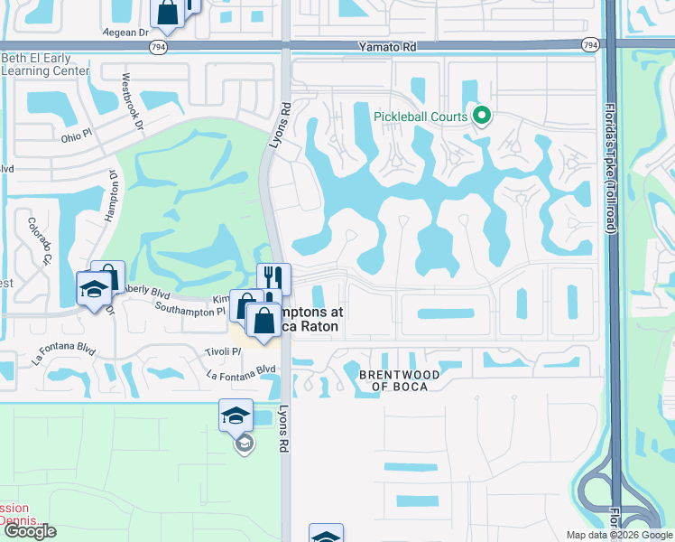 map of restaurants, bars, coffee shops, grocery stores, and more near 1021 Ainslie Drive in Boca Raton
