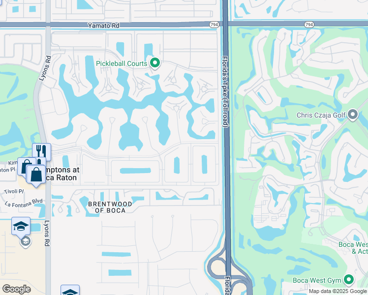 map of restaurants, bars, coffee shops, grocery stores, and more near 8240 Century Village Boulevard in Boca Raton
