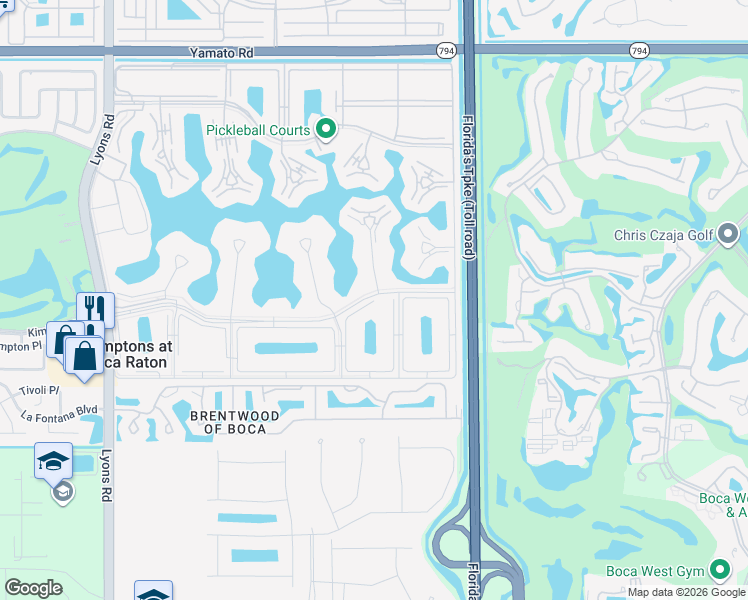 map of restaurants, bars, coffee shops, grocery stores, and more near 43 Fanshaw A in Boca Raton