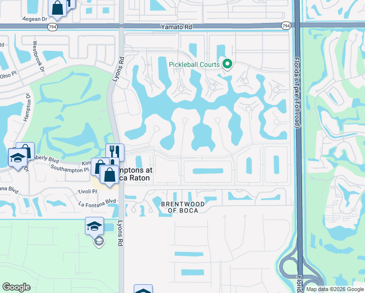 map of restaurants, bars, coffee shops, grocery stores, and more near 4011 Cornwall D in Boca Raton