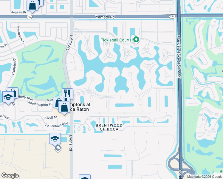 map of restaurants, bars, coffee shops, grocery stores, and more near 4011 Cornwall D in Boca Raton