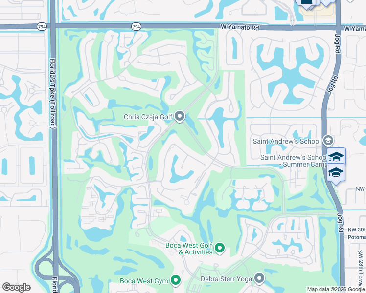 map of restaurants, bars, coffee shops, grocery stores, and more near 19624 Oakbrook Circle in Boca Raton