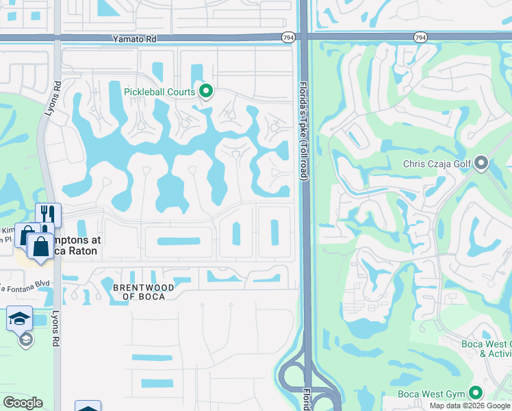 map of restaurants, bars, coffee shops, grocery stores, and more near 616 Fanshaw O in Boca Raton