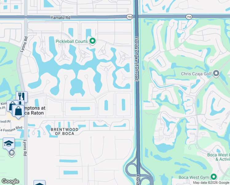 map of restaurants, bars, coffee shops, grocery stores, and more near 616 Fanshaw O in Boca Raton