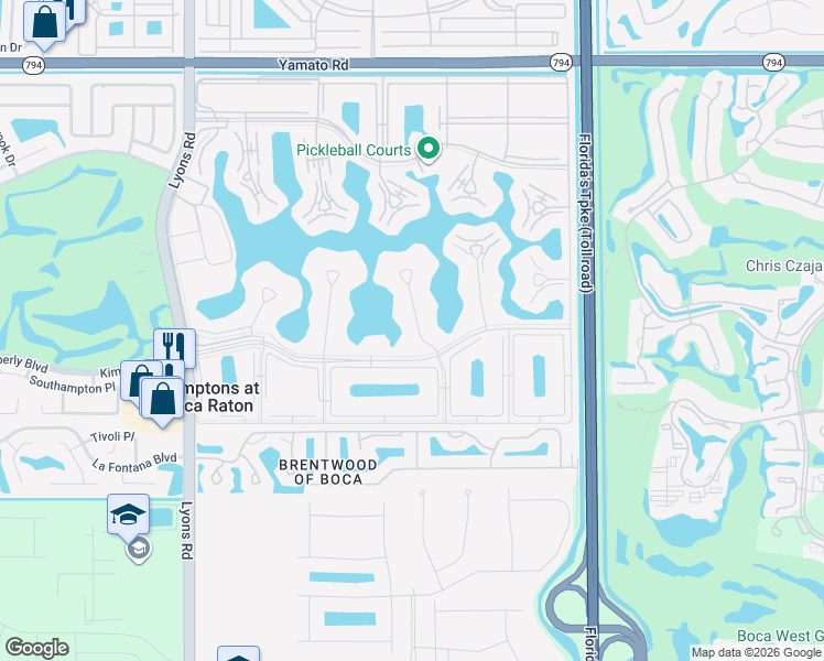 map of restaurants, bars, coffee shops, grocery stores, and more near 1083 Exeter in Boca Raton