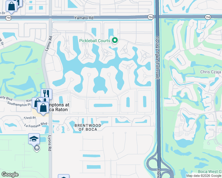 map of restaurants, bars, coffee shops, grocery stores, and more near 1083 Exeter in Boca Raton