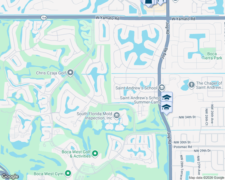 map of restaurants, bars, coffee shops, grocery stores, and more near 3745 Kings Way in Boca Raton