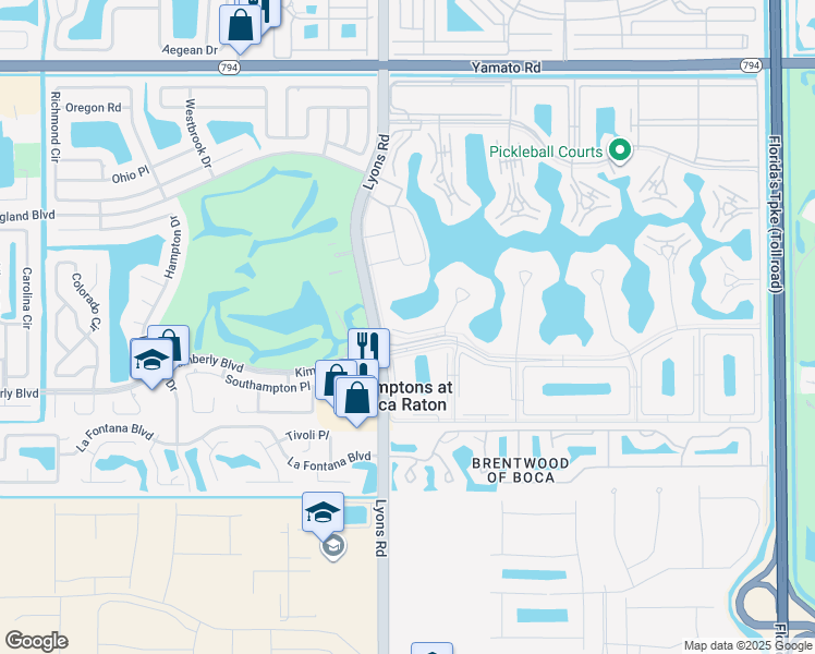 map of restaurants, bars, coffee shops, grocery stores, and more near 4064 Ainslie Drive in Boca Raton