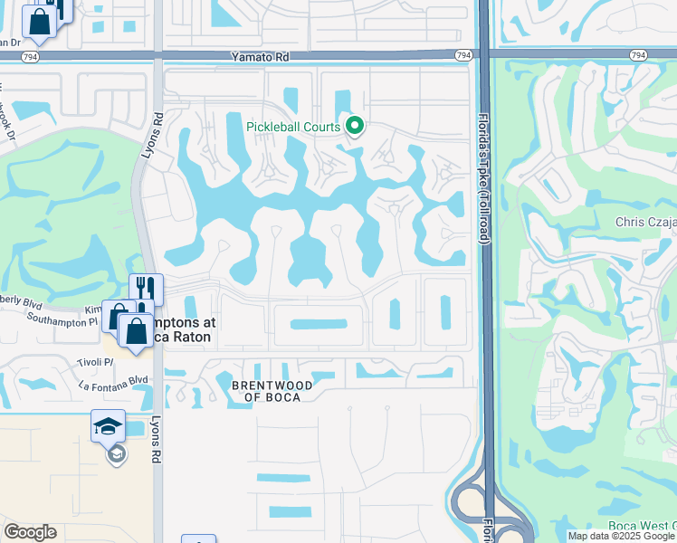 map of restaurants, bars, coffee shops, grocery stores, and more near 1083 Exeter in Boca Raton