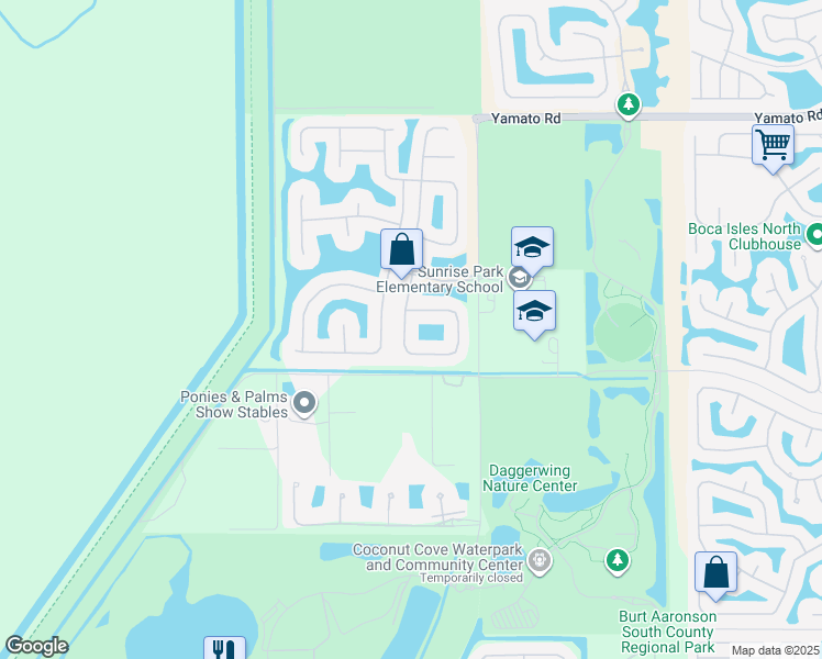 map of restaurants, bars, coffee shops, grocery stores, and more near 19482 Estuary Drive in Boca Raton