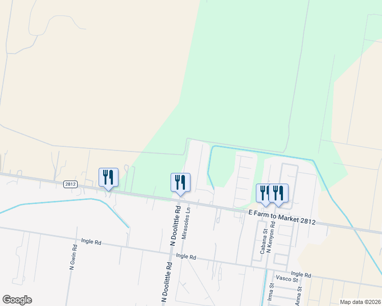 map of restaurants, bars, coffee shops, grocery stores, and more near 8726 North Doolittle Road in Edinburg