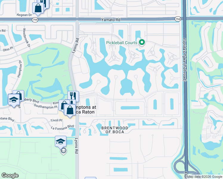 map of restaurants, bars, coffee shops, grocery stores, and more near 3089 Cornwall E in Boca Raton