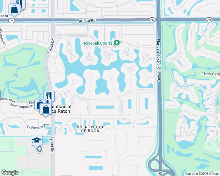 map of restaurants, bars, coffee shops, grocery stores, and more near 4081 Exeter in Boca Raton