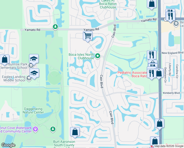 map of restaurants, bars, coffee shops, grocery stores, and more near 19464 Preserve Drive in Boca Raton