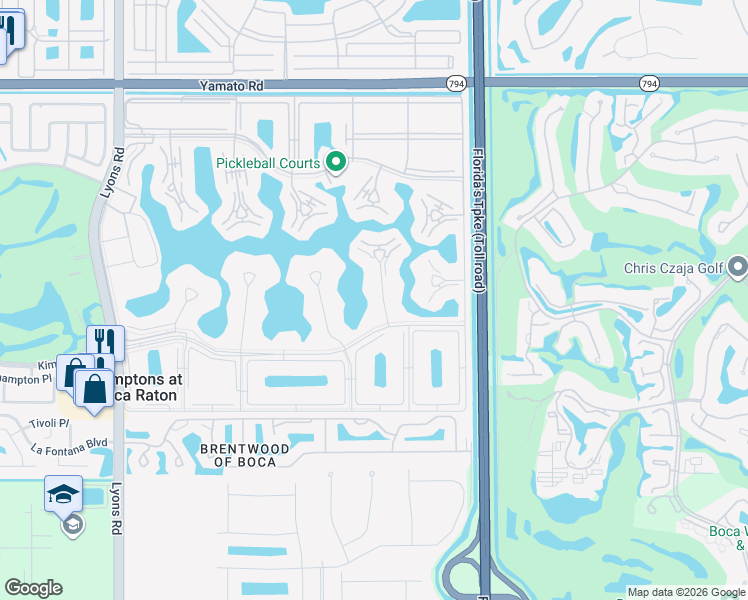 map of restaurants, bars, coffee shops, grocery stores, and more near 2003 Guildford East in Boca Raton