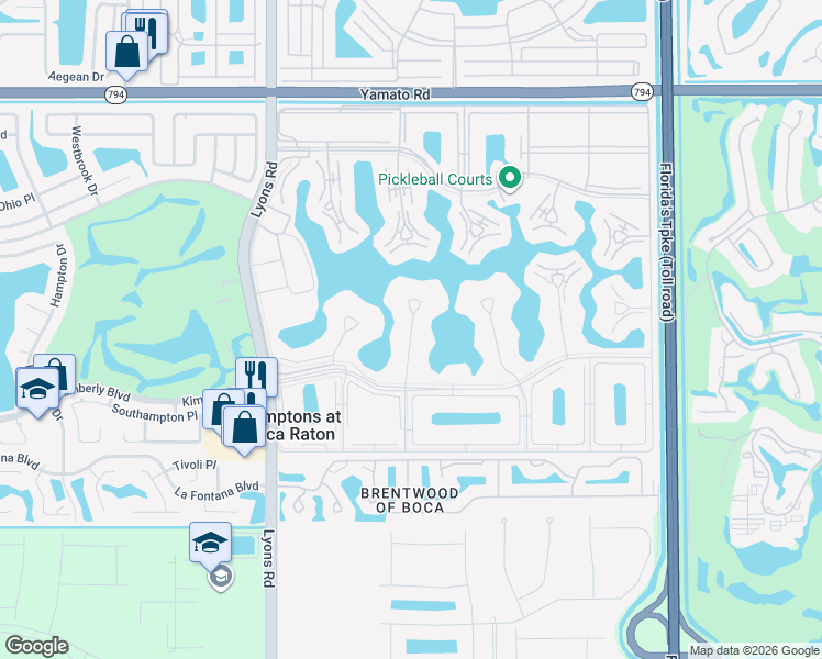 map of restaurants, bars, coffee shops, grocery stores, and more near 4076 Cornwall East in Boca Raton