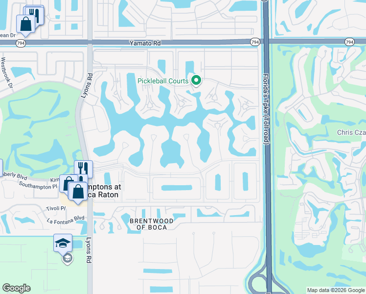 map of restaurants, bars, coffee shops, grocery stores, and more near 1034 Exeter in Boca Raton