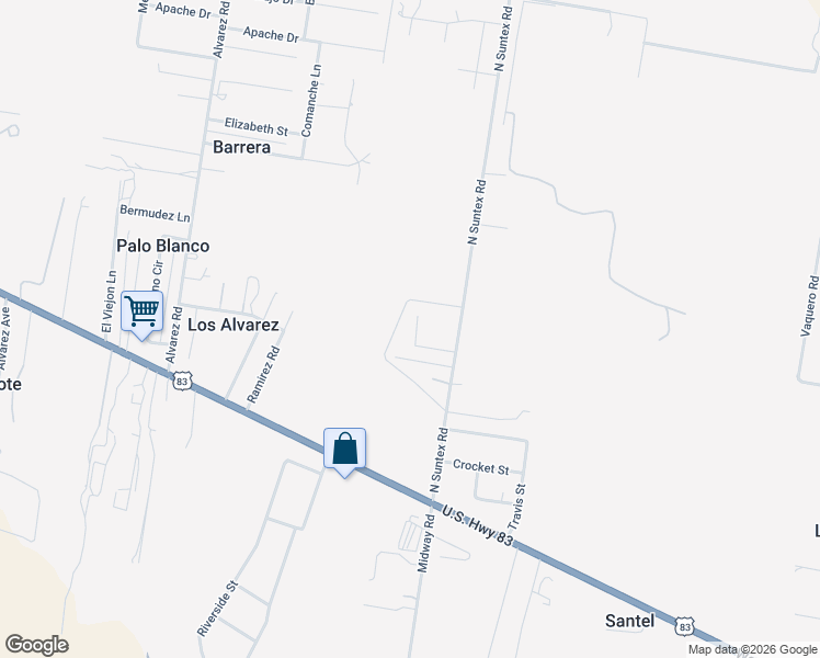 map of restaurants, bars, coffee shops, grocery stores, and more near 22 Garcia Lane in Rio Grande City