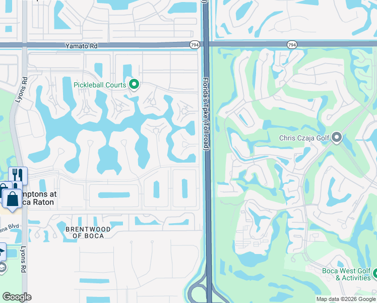 map of restaurants, bars, coffee shops, grocery stores, and more near 1046 Hythe A in Boca Raton