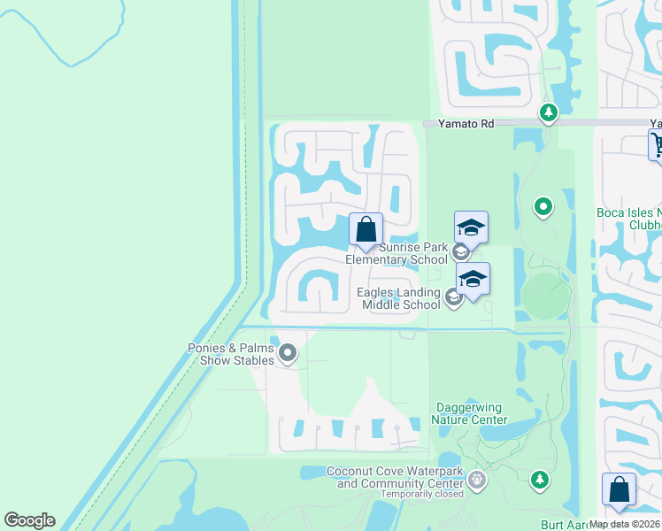 map of restaurants, bars, coffee shops, grocery stores, and more near 11737 Bayfield Drive in Boca Raton