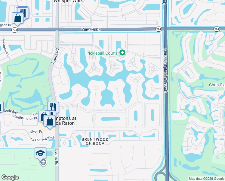 map of restaurants, bars, coffee shops, grocery stores, and more near 1034 Exeter in Boca Raton