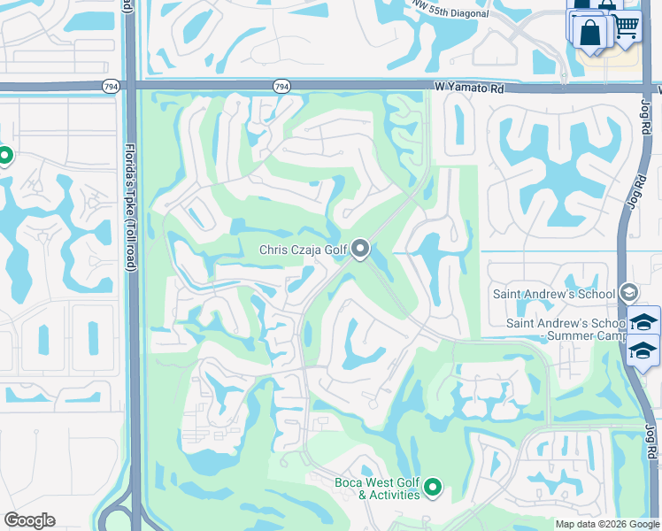 map of restaurants, bars, coffee shops, grocery stores, and more near 19508 Island Court Drive in Boca Raton