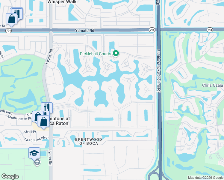 map of restaurants, bars, coffee shops, grocery stores, and more near 1034 Exeter in Boca Raton