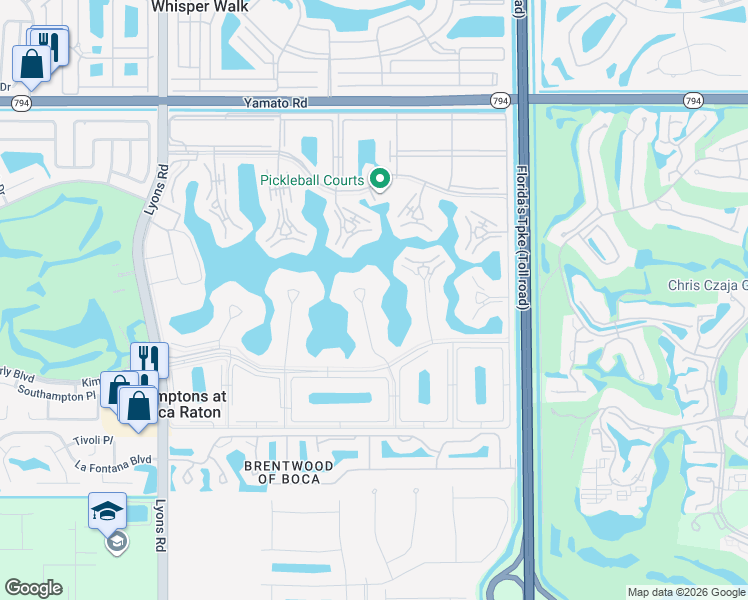 map of restaurants, bars, coffee shops, grocery stores, and more near 1034 Exeter in Boca Raton