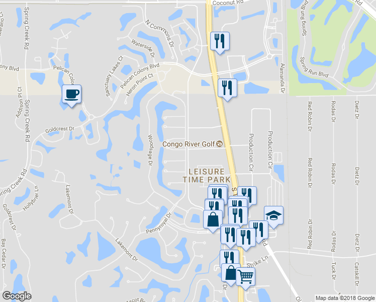 map of restaurants, bars, coffee shops, grocery stores, and more near Walden Center Avenue in Bonita Springs
