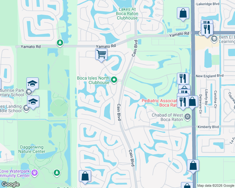 map of restaurants, bars, coffee shops, grocery stores, and more near 19376 Preserve Drive in Boca Raton