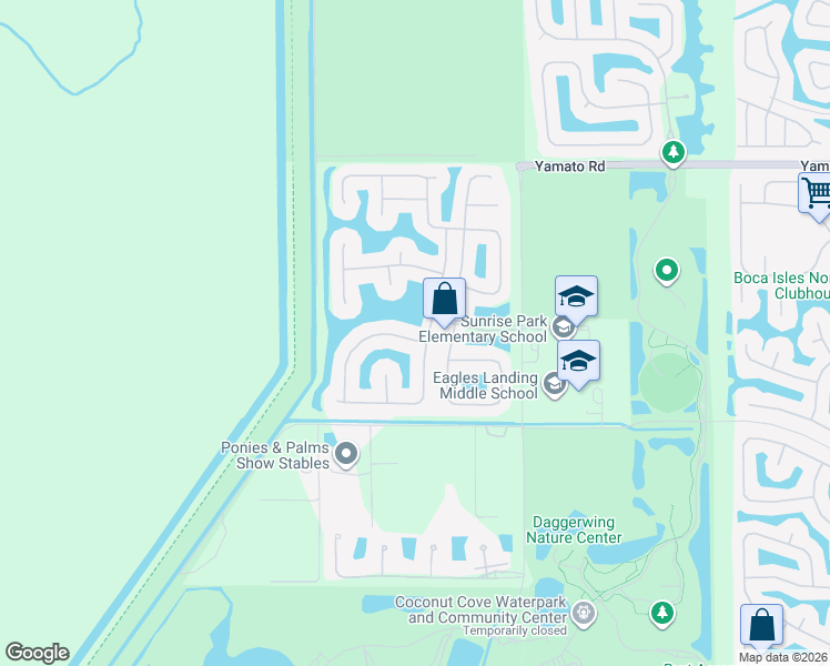 map of restaurants, bars, coffee shops, grocery stores, and more near 11737 Bayfield Drive in Boca Raton