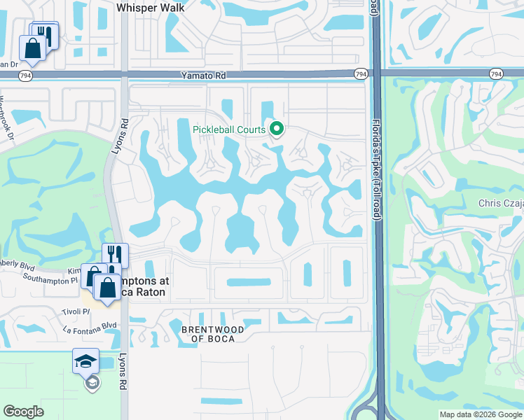 map of restaurants, bars, coffee shops, grocery stores, and more near 1034 Exeter in Boca Raton