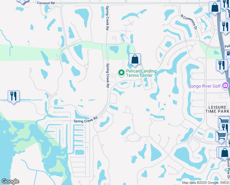 map of restaurants, bars, coffee shops, grocery stores, and more near 24660 Canary Island Court in Bonita Springs