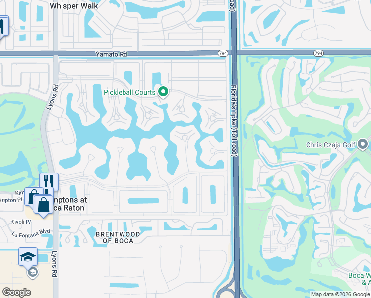 map of restaurants, bars, coffee shops, grocery stores, and more near 2003 Guildford East in Boca Raton