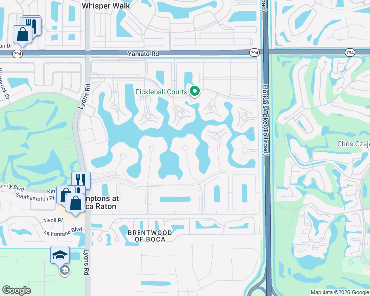 map of restaurants, bars, coffee shops, grocery stores, and more near 4043 Exeter C in Boca Raton