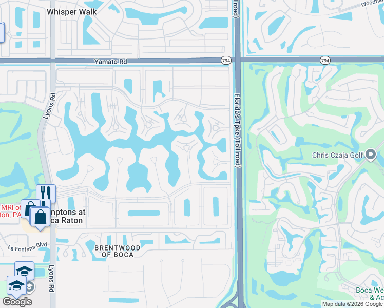 map of restaurants, bars, coffee shops, grocery stores, and more near 2003 Guildford East in Boca Raton