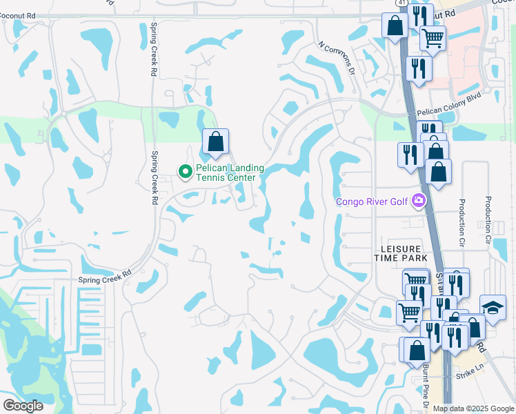 map of restaurants, bars, coffee shops, grocery stores, and more near 24360 Sandpiper Isle Way in Bonita Springs