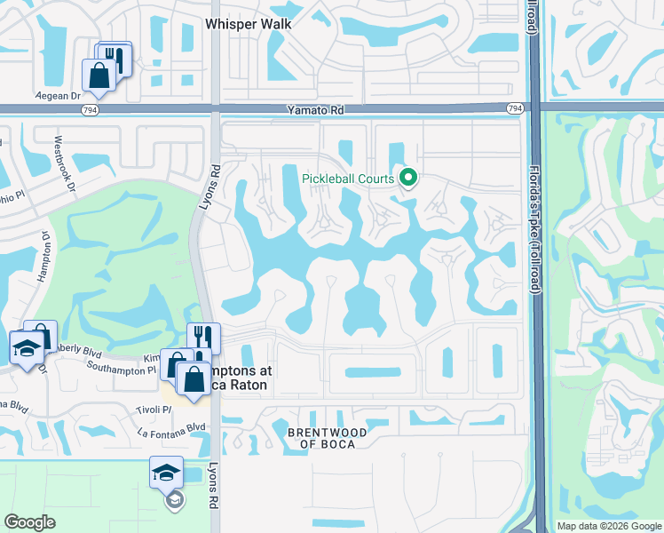 map of restaurants, bars, coffee shops, grocery stores, and more near 2052 Wolverton C in Boca Raton