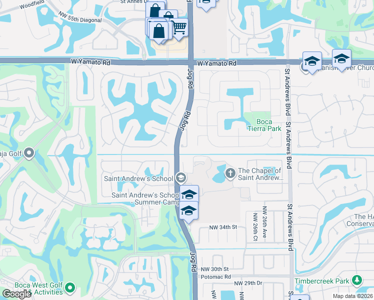 map of restaurants, bars, coffee shops, grocery stores, and more near 4137 Northwest 29th Way in Boca Raton