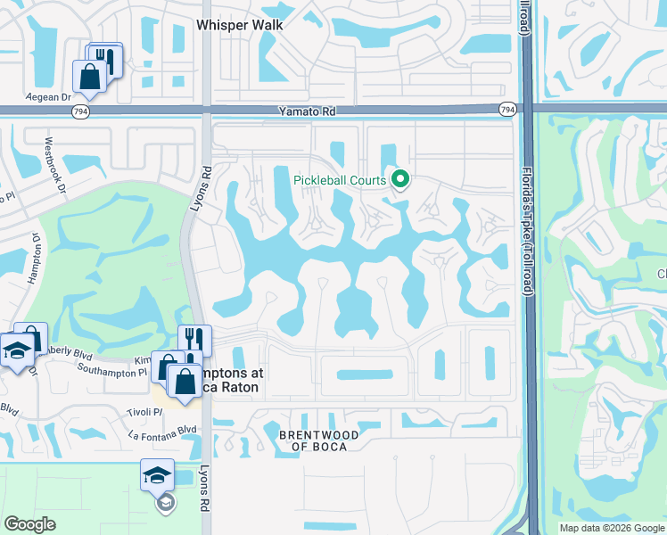 map of restaurants, bars, coffee shops, grocery stores, and more near 2052 Wolverton C in Boca Raton