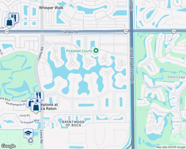 map of restaurants, bars, coffee shops, grocery stores, and more near 4043 Exeter C in Boca Raton