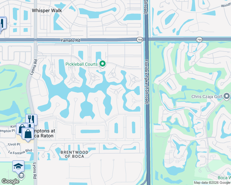 map of restaurants, bars, coffee shops, grocery stores, and more near 2066 Guildford East in Boca Raton
