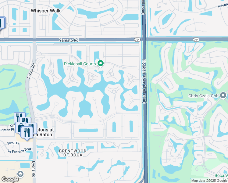 map of restaurants, bars, coffee shops, grocery stores, and more near 3005 Guildford East in Boca Raton